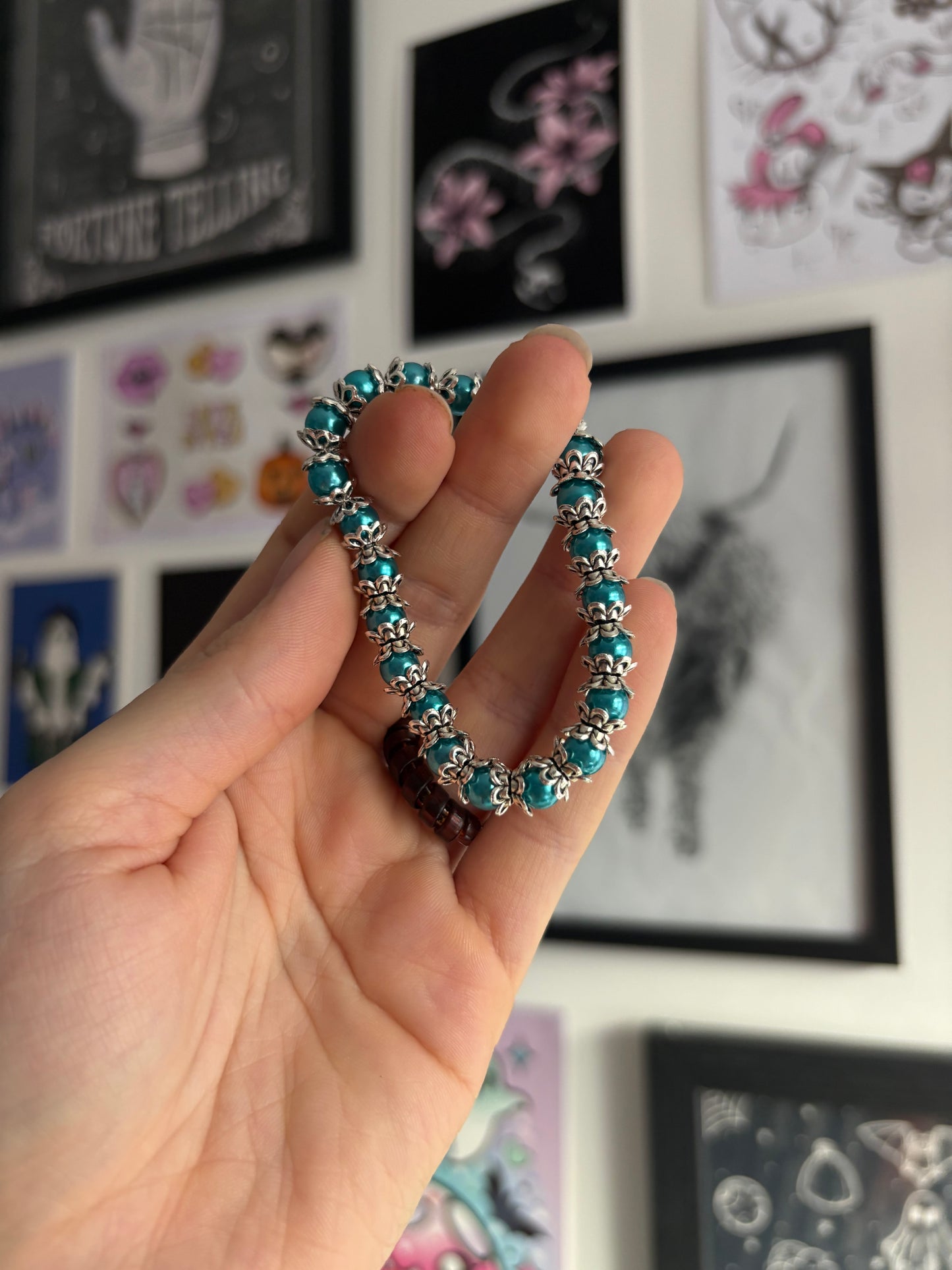Blue & Silver Beaded Bracelet