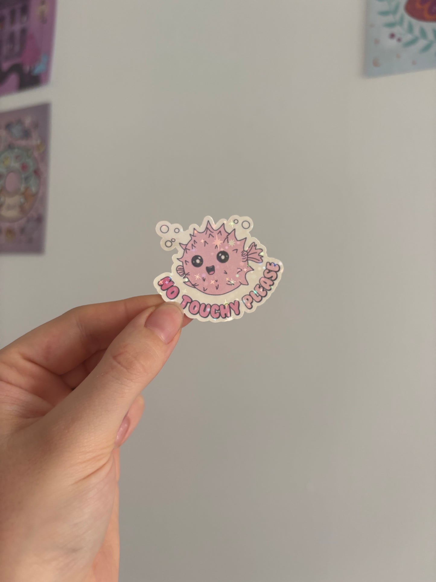 No Touchy Pls Holographic Sticker