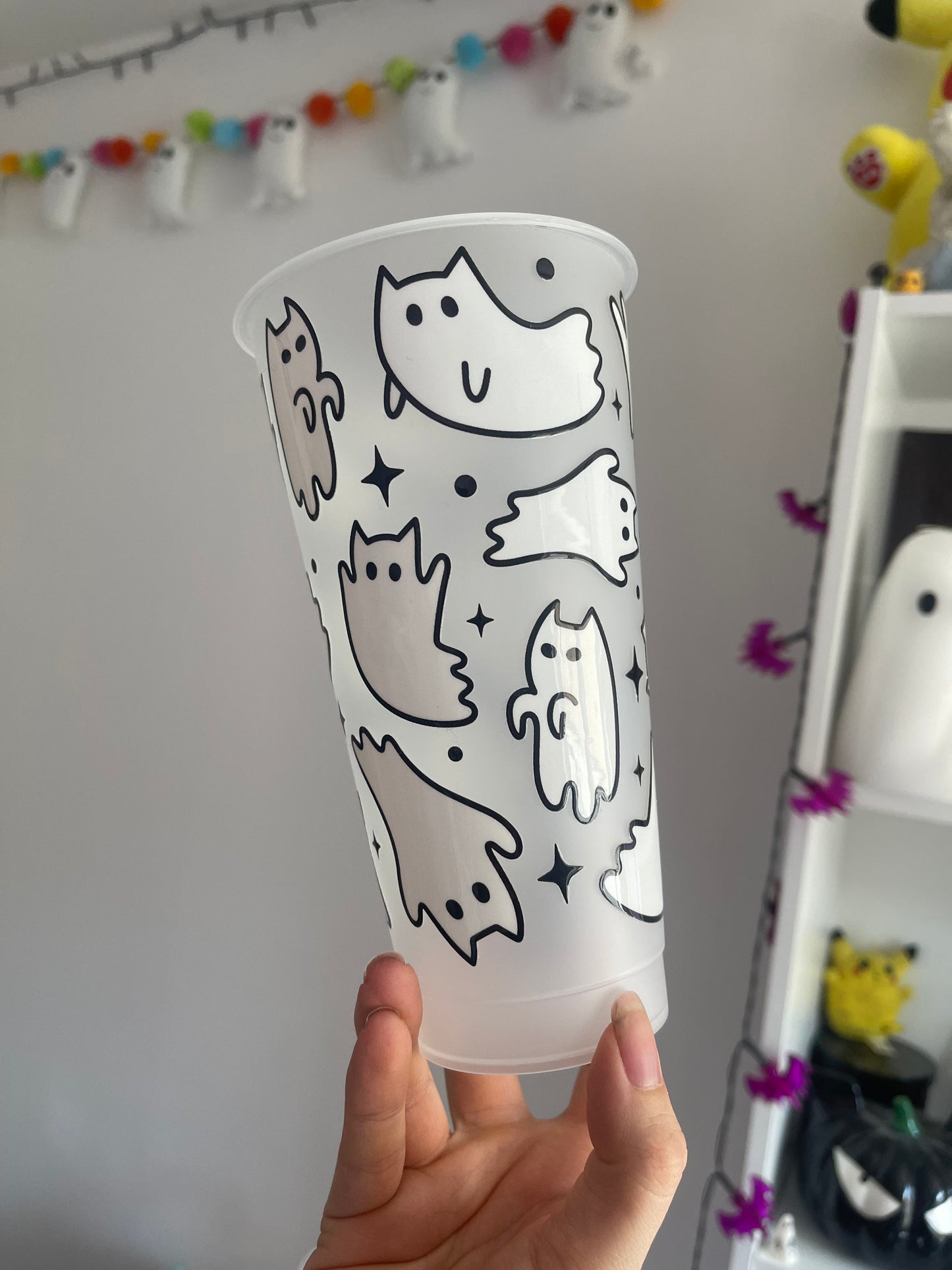 White Ghost Kitties Cold Cup