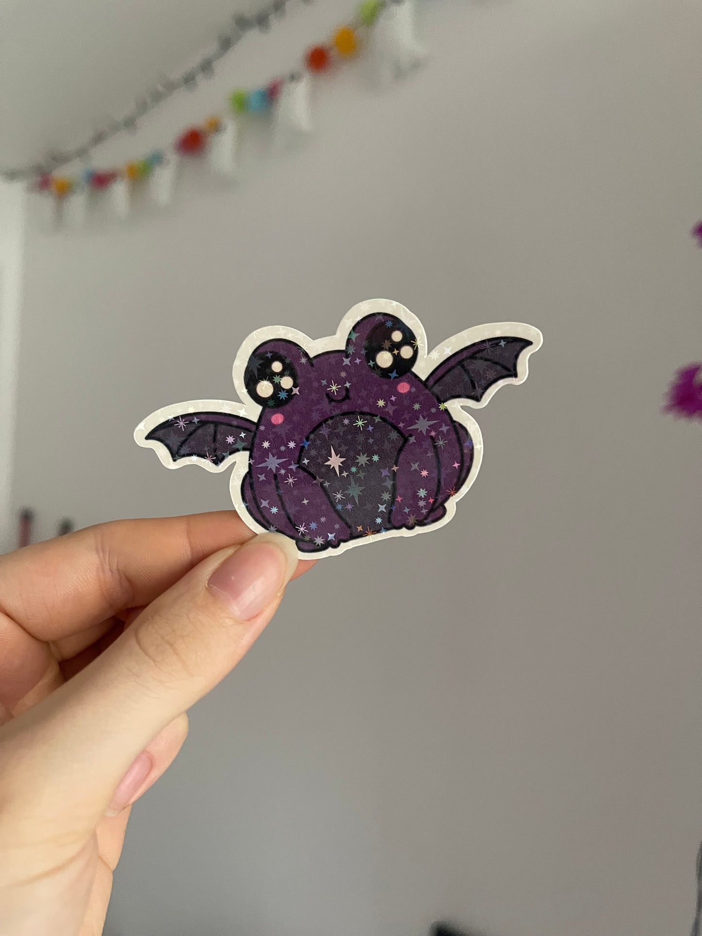 Bat Frog Holographic Sticker