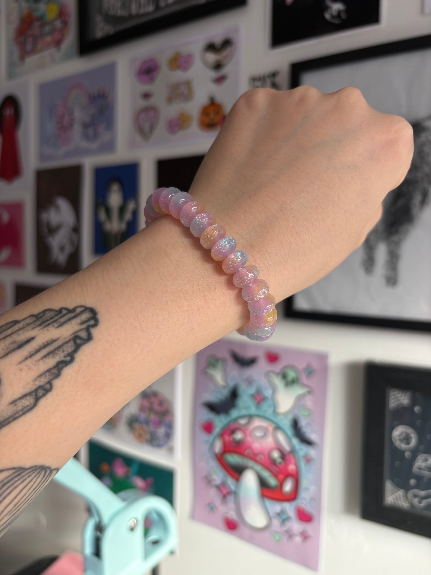 Holographic Pastel Beaded Bracelet