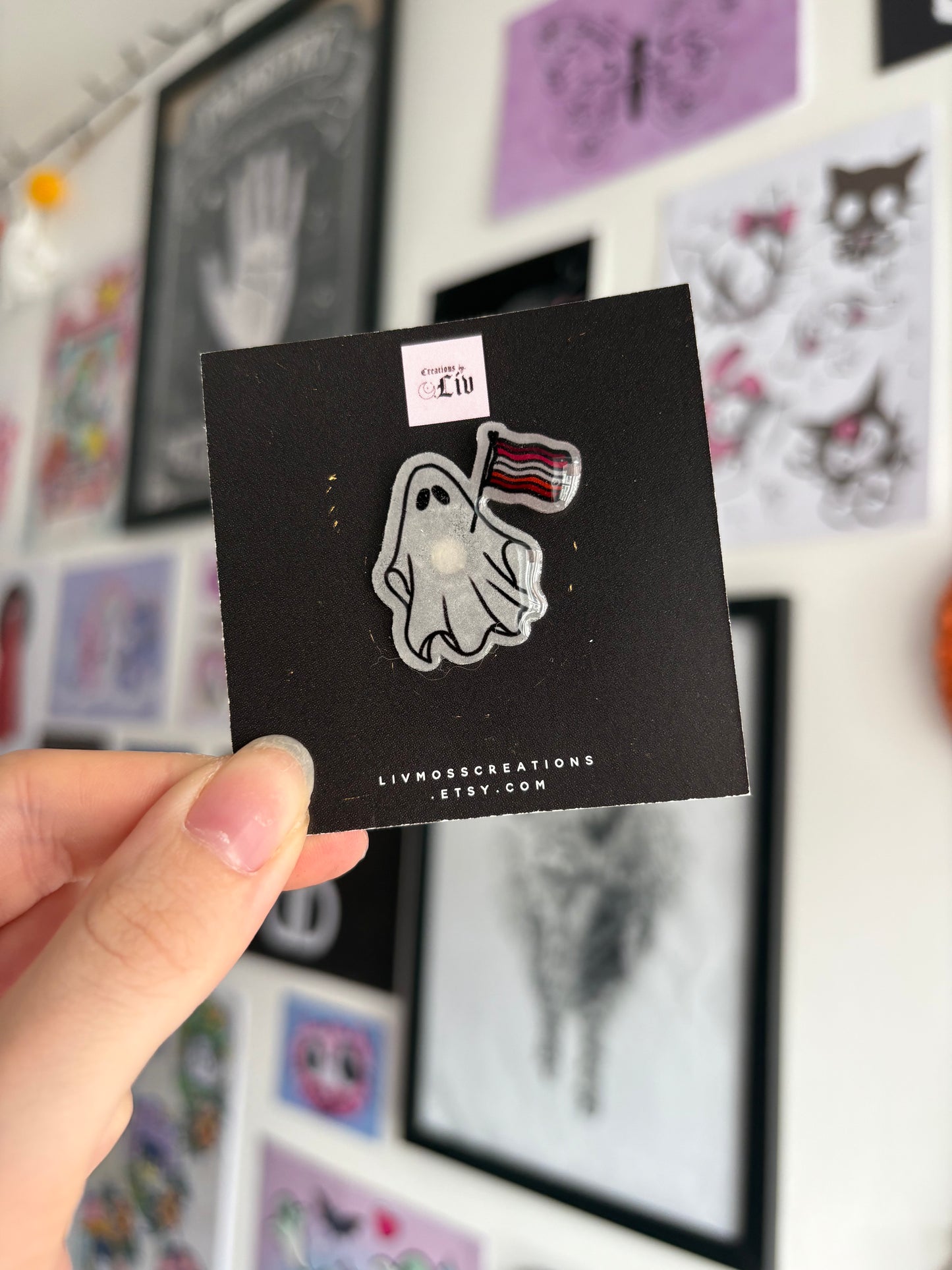 Lesbian Pride Ghost Pin