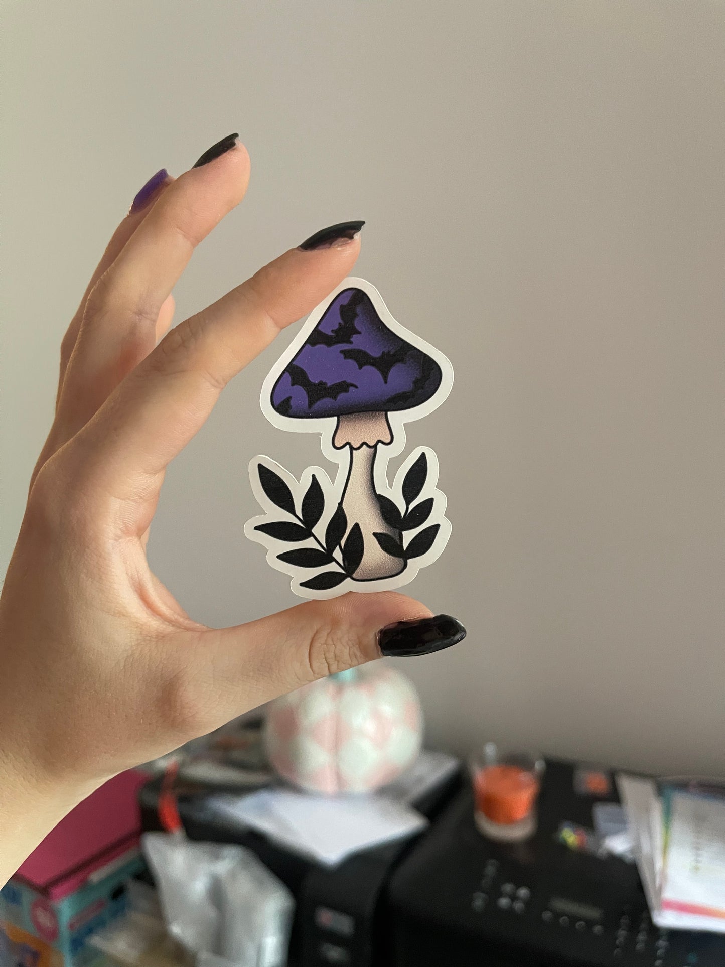 Bat Mushroom Sticker