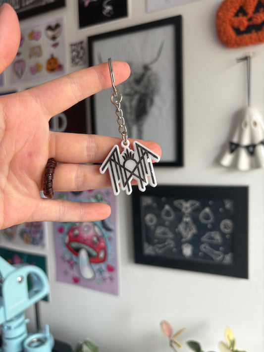 White Sleepy Keyring