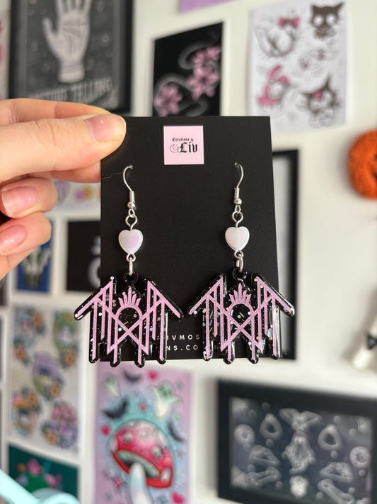 Black & Pink Sleepy Earrings