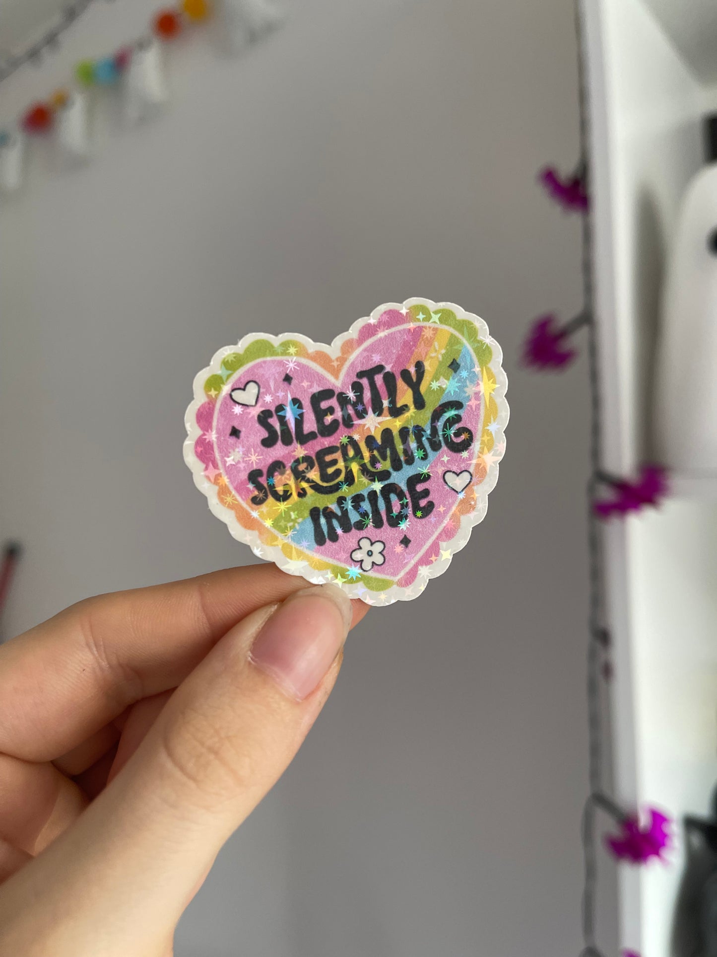 Silently Screaming Holographic Sticker