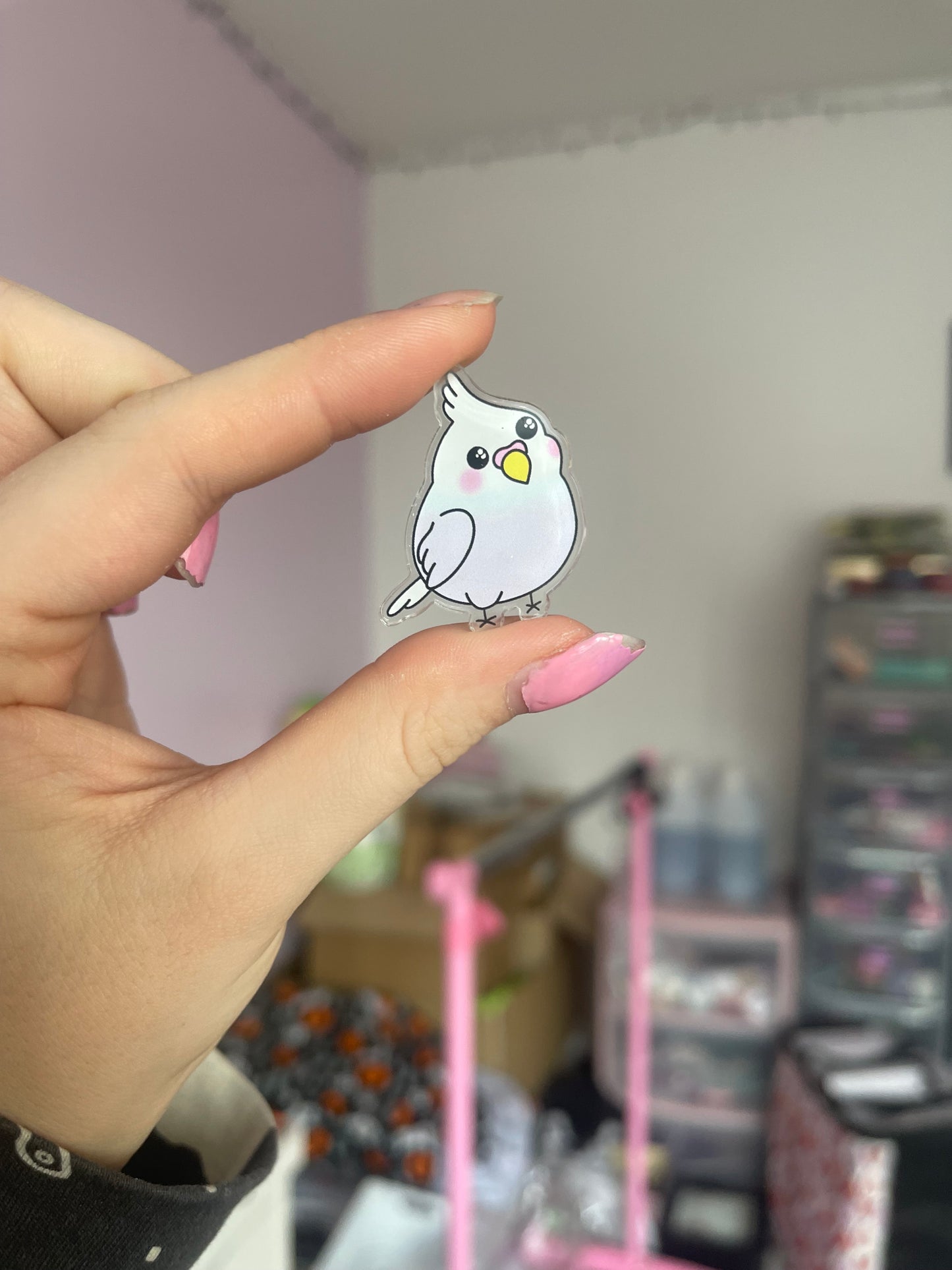 Spike the Cockatiel Acrylic Pin