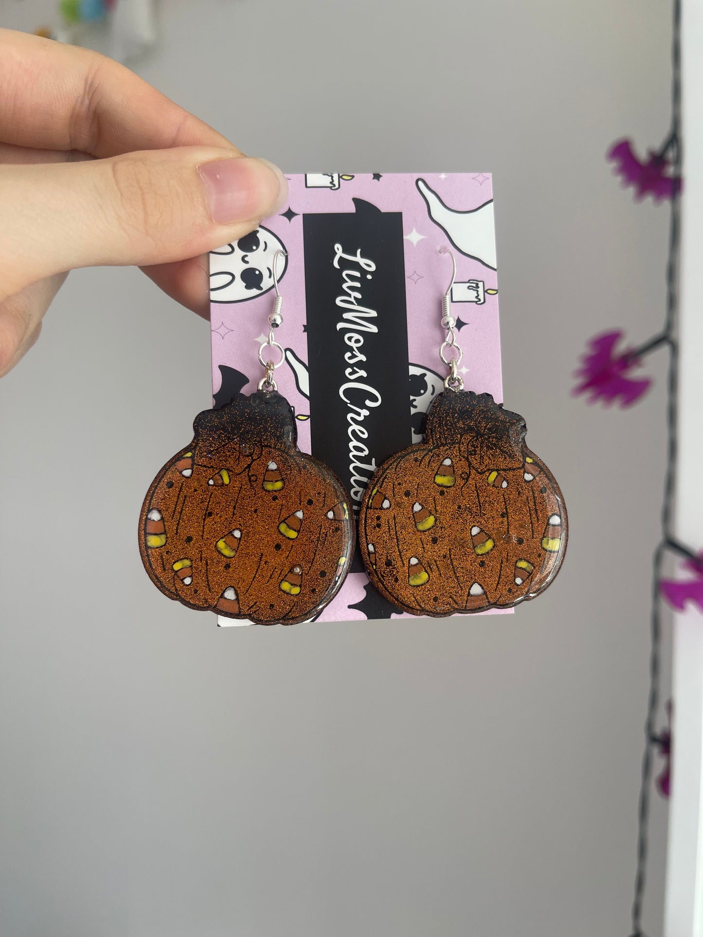 Candy Corn Pumpkin Earrings