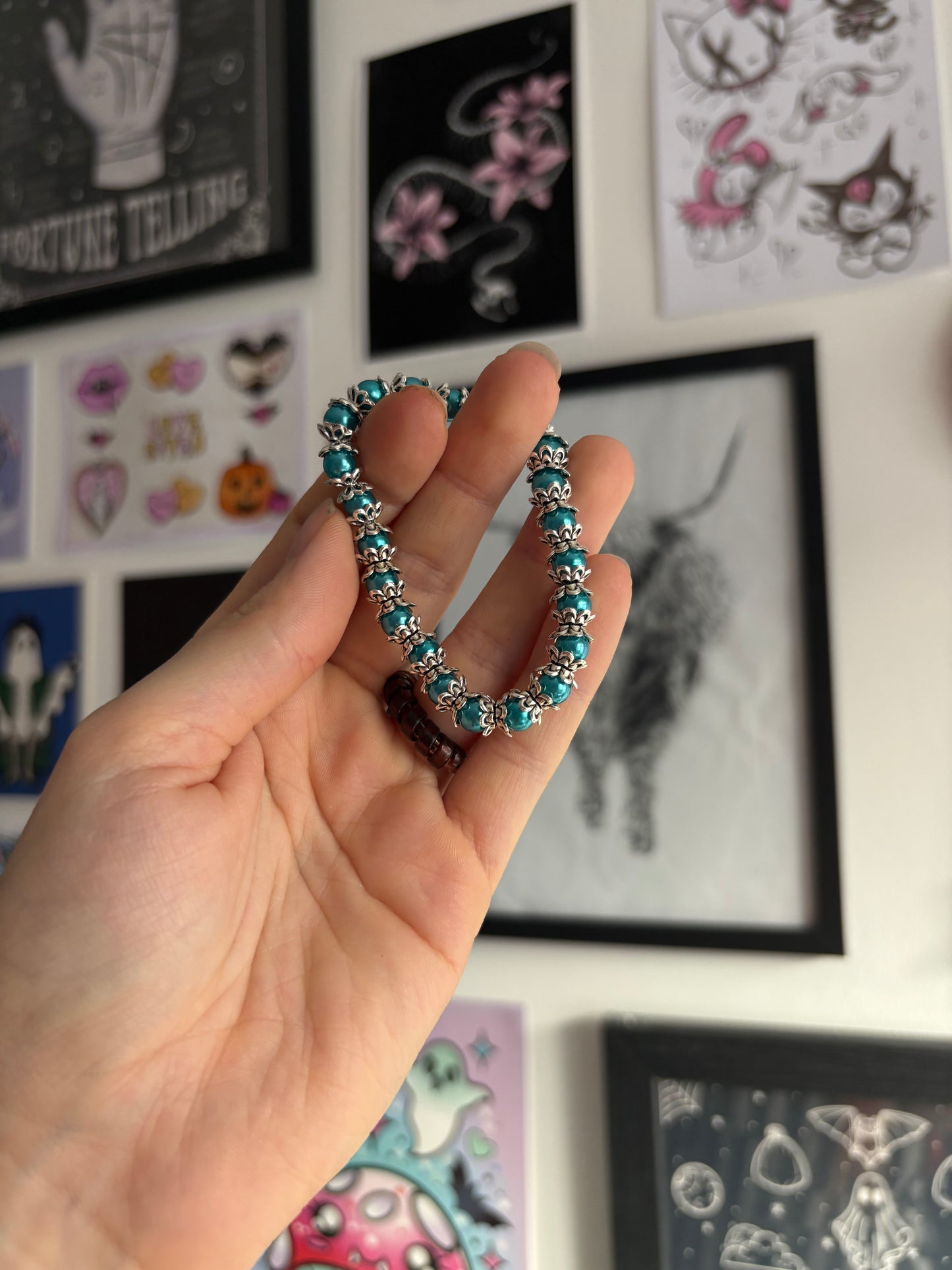 Blue & Silver Beaded Bracelet