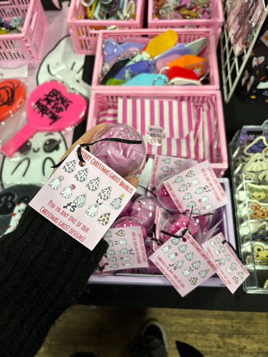 Mystery Christmas Ghosts Baubles (Pins and Earrings