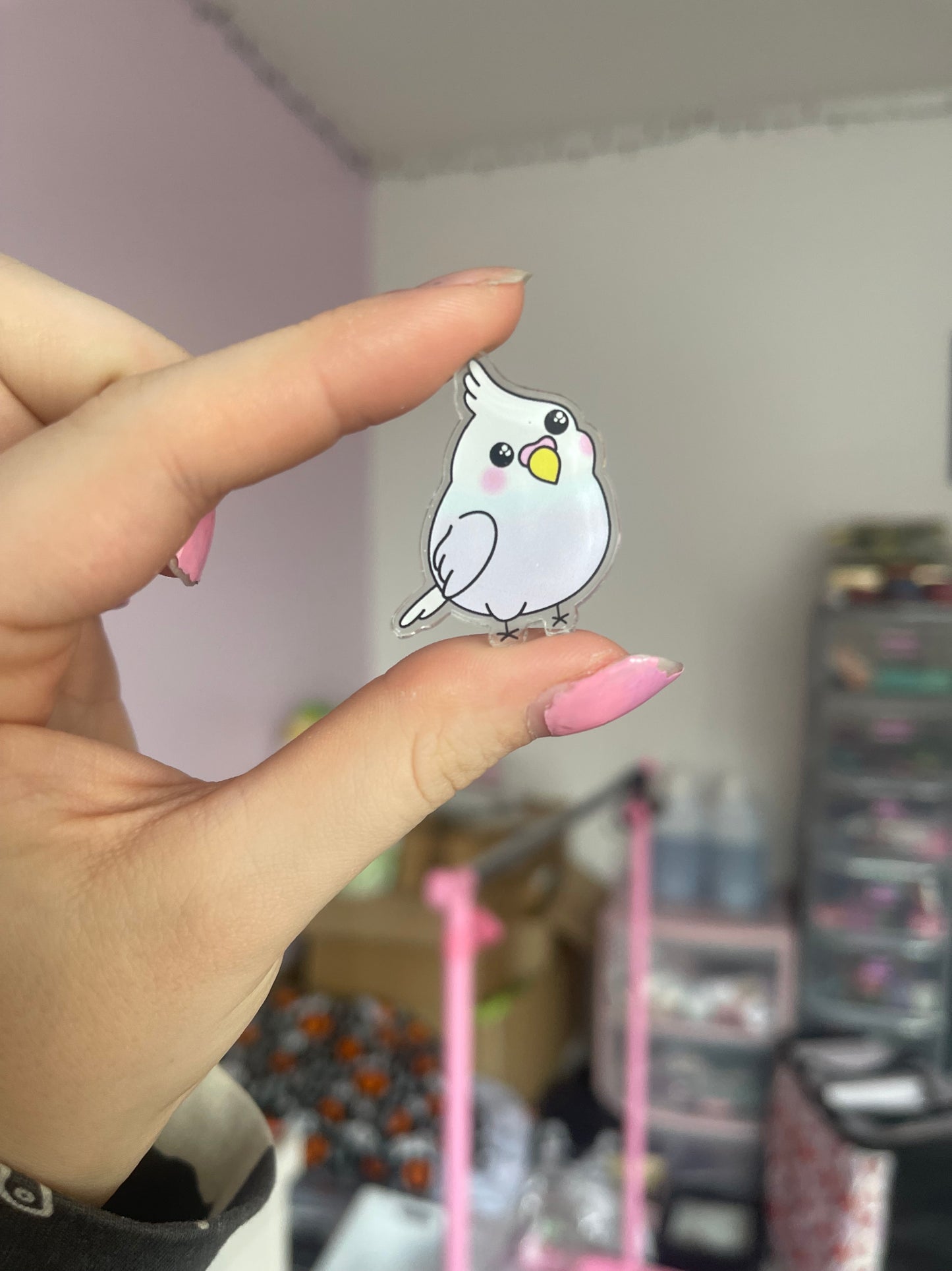 Spike the Cockatiel Acrylic Pin