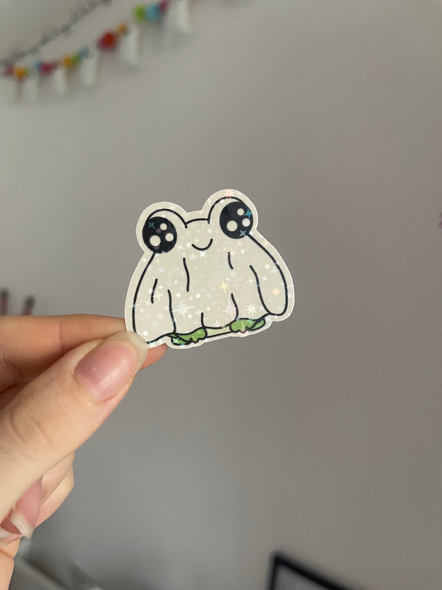 Ghost Frog Holographic Sticker