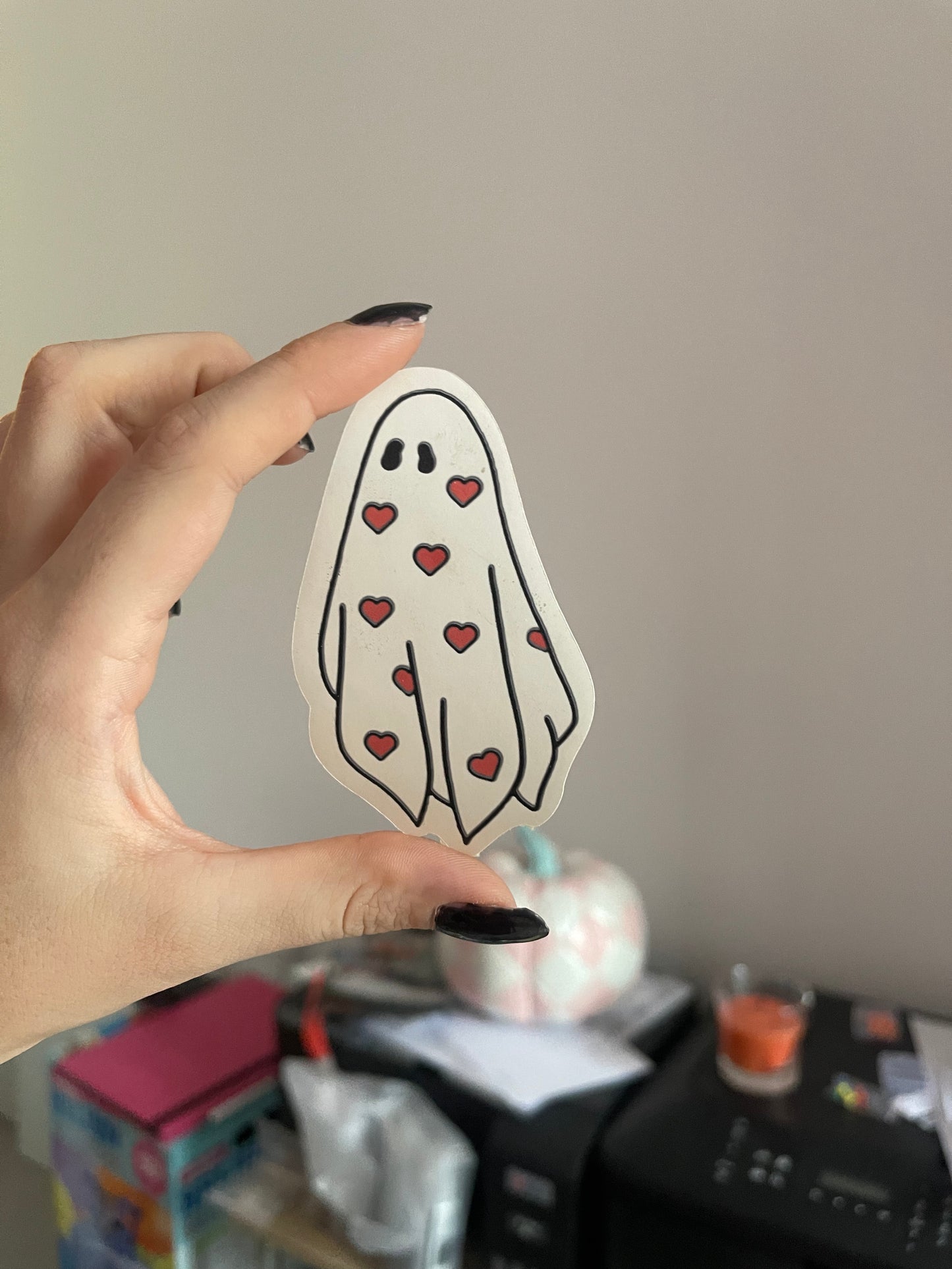 Heart Ghost Sticker