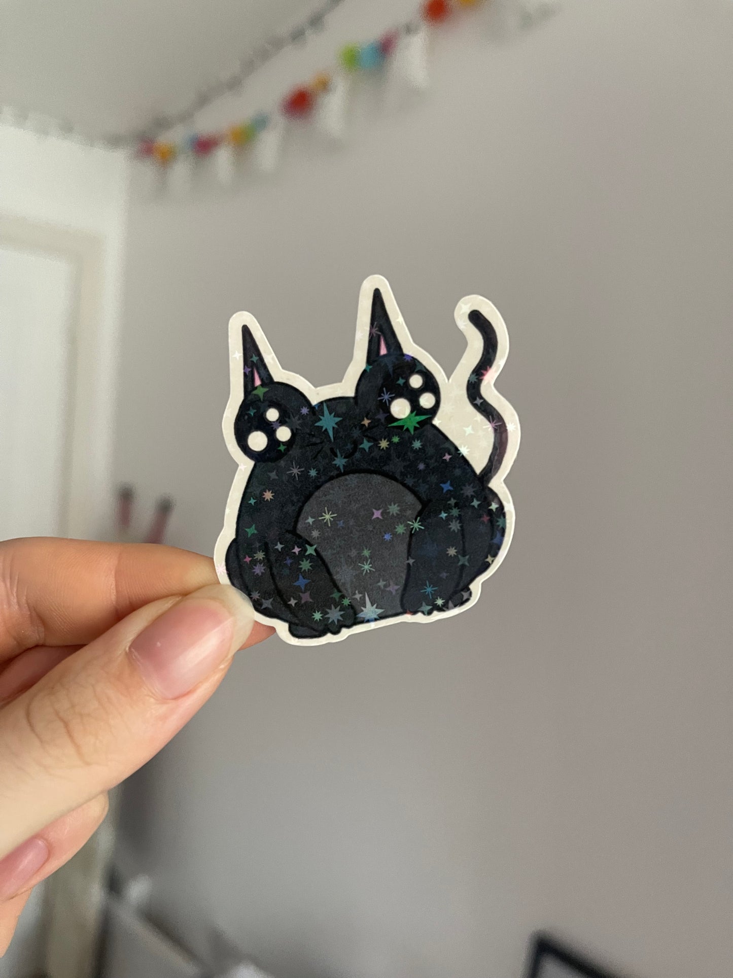 Cat Frog Holographic Sticker