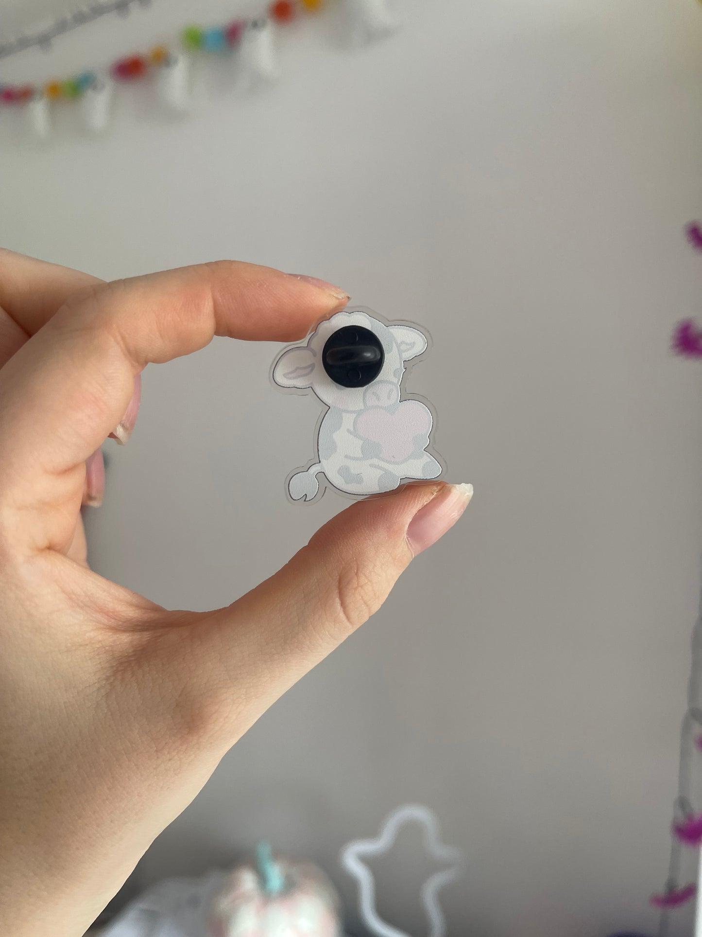 Cute Cow Acrylic Pin