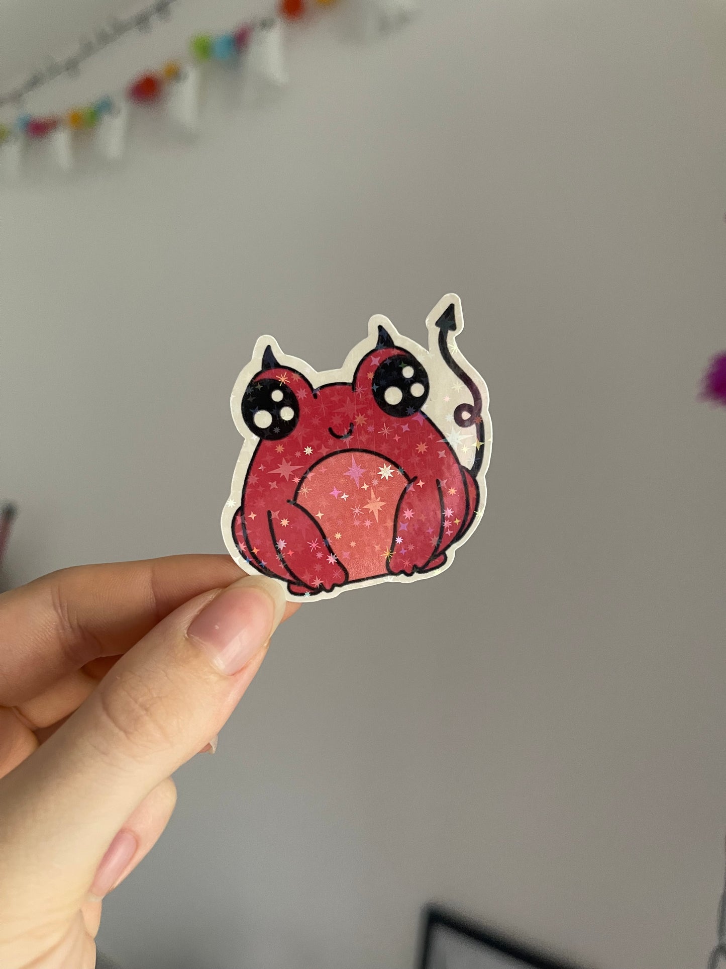 Devil Frog Holographic Sticker