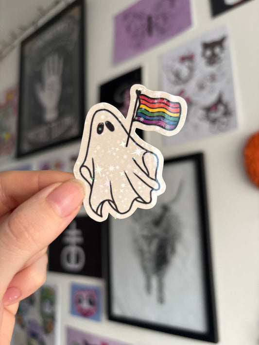 Pride Ghost Holographic Sticker