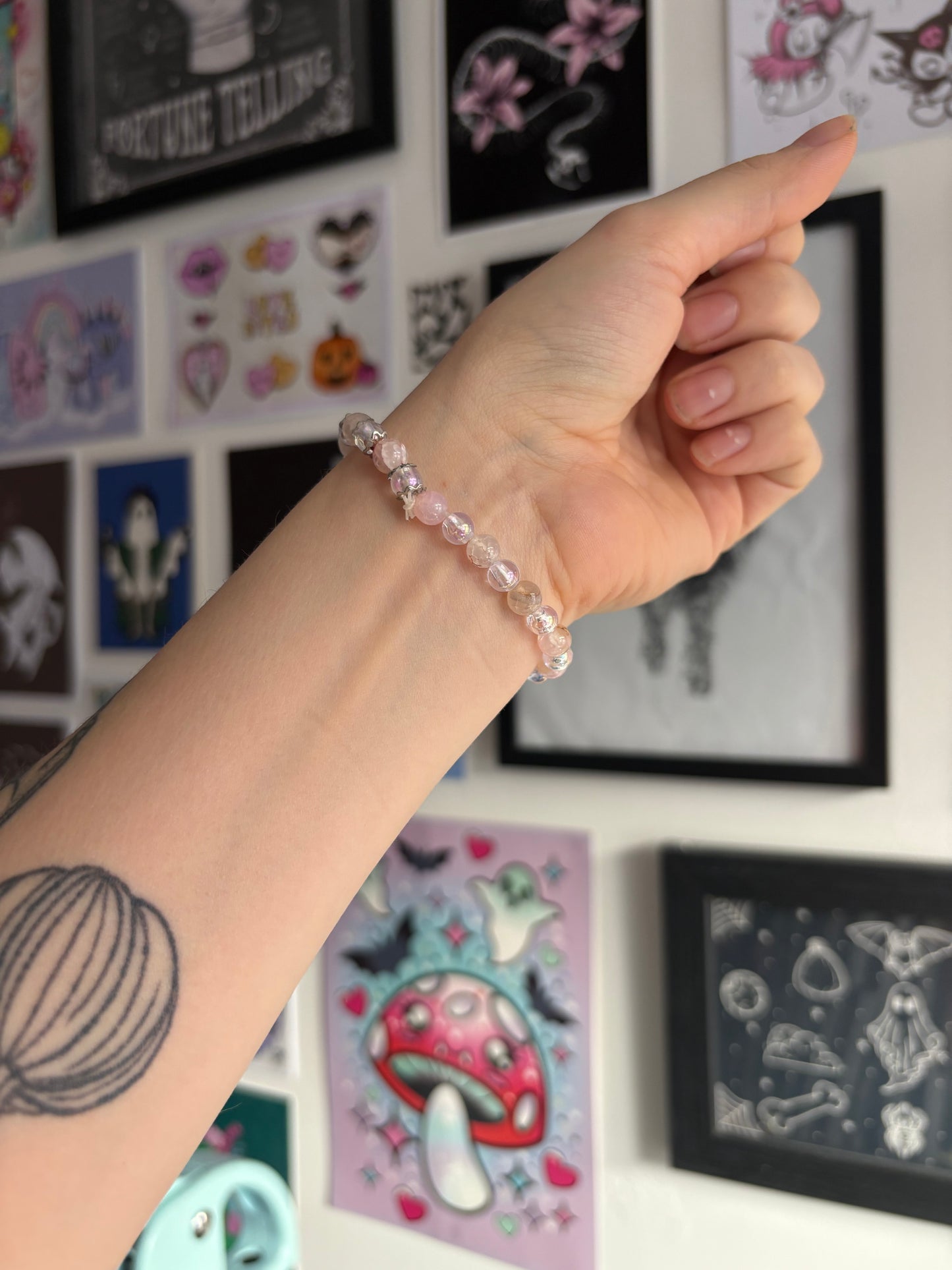 Pale Pink Beaded Bracelet