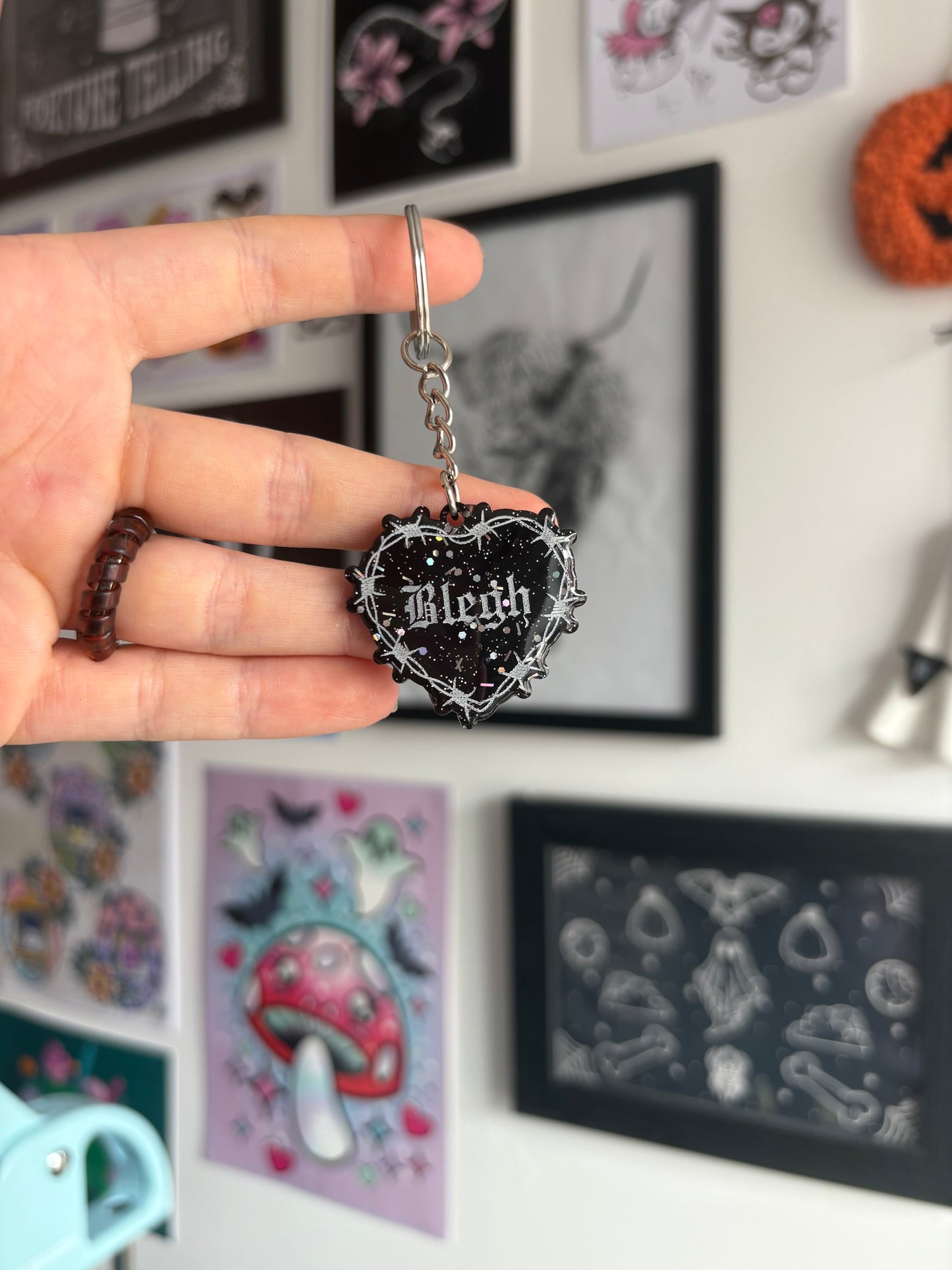 Blegh Barbed Heart Keyring