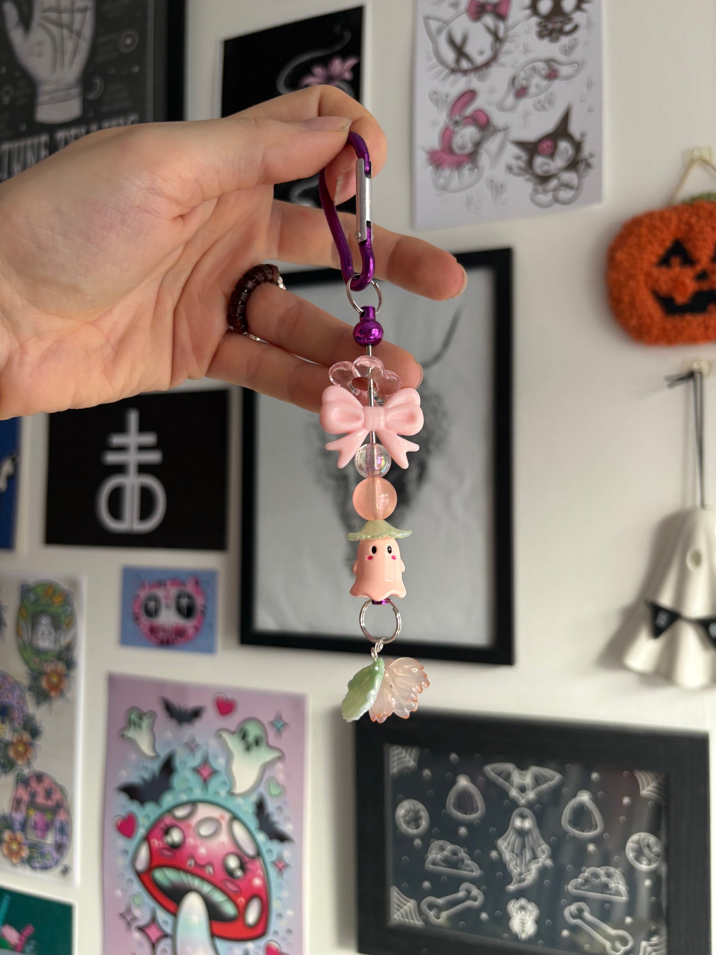 Pink Cottagecore Ghost Charm