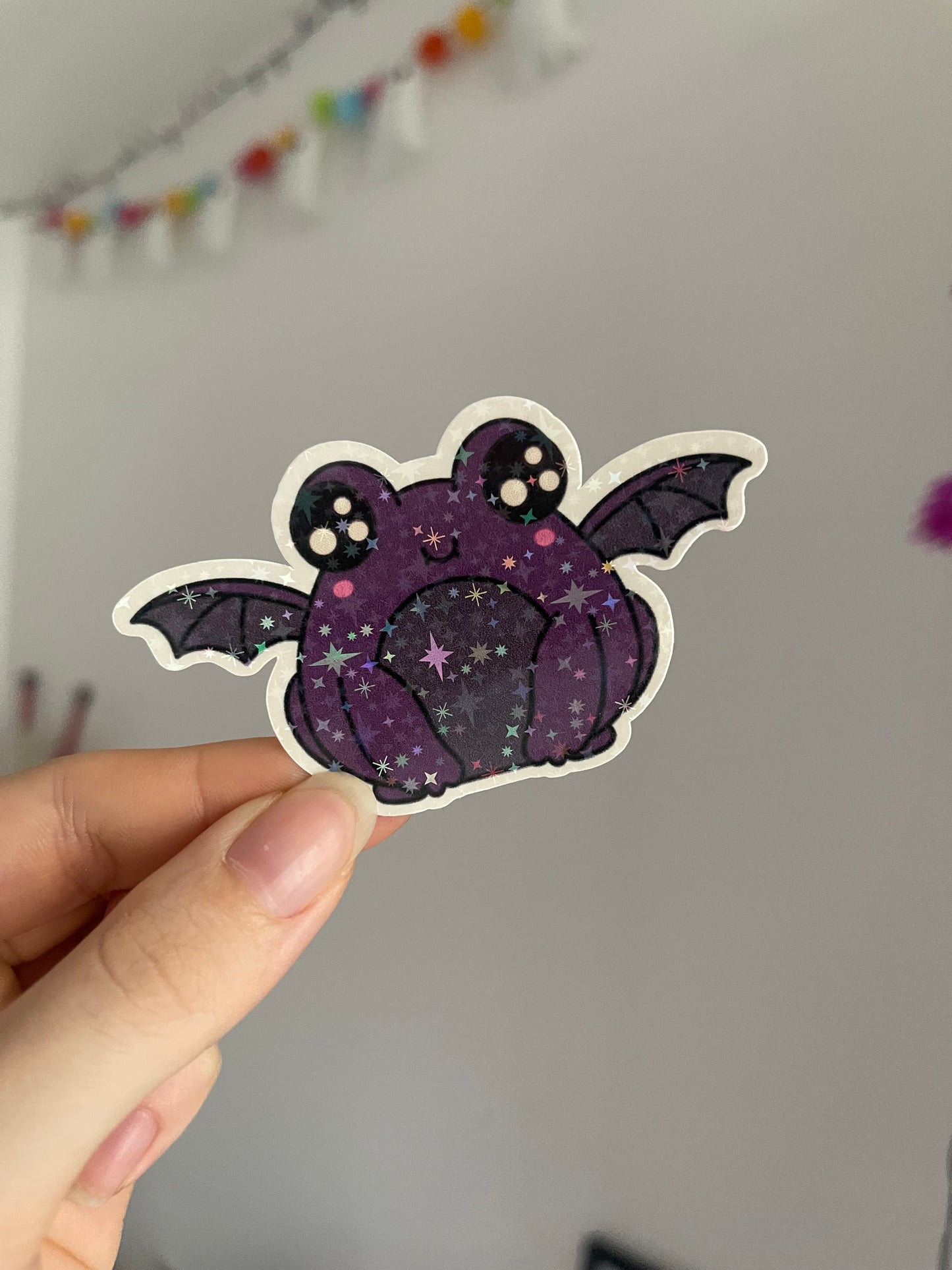 Bat Frog Holographic Sticker