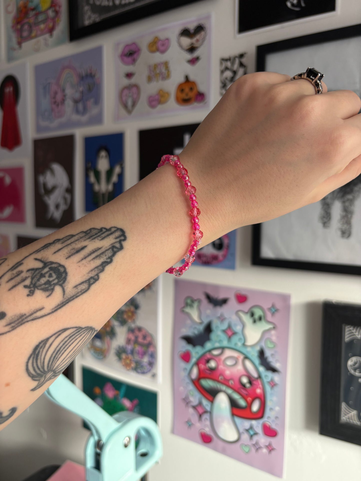 Hot Pink Beaded Bracelet