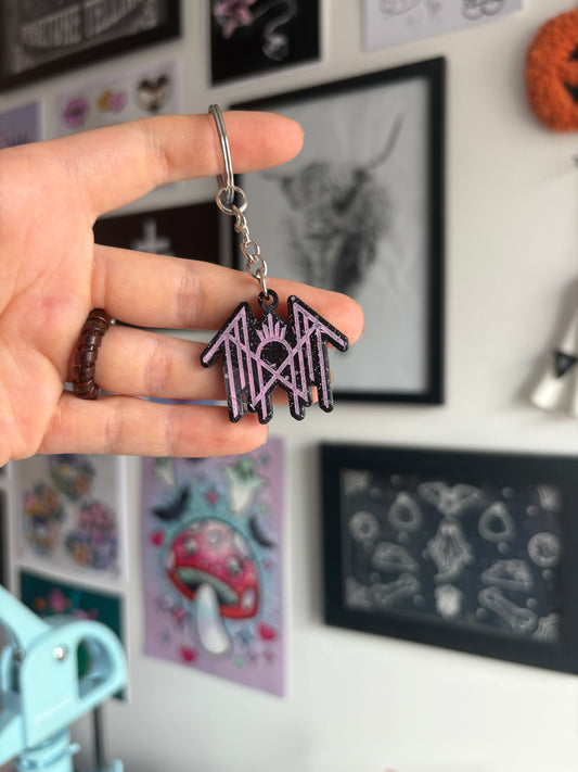 Black & Pink Sleepy Keyring
