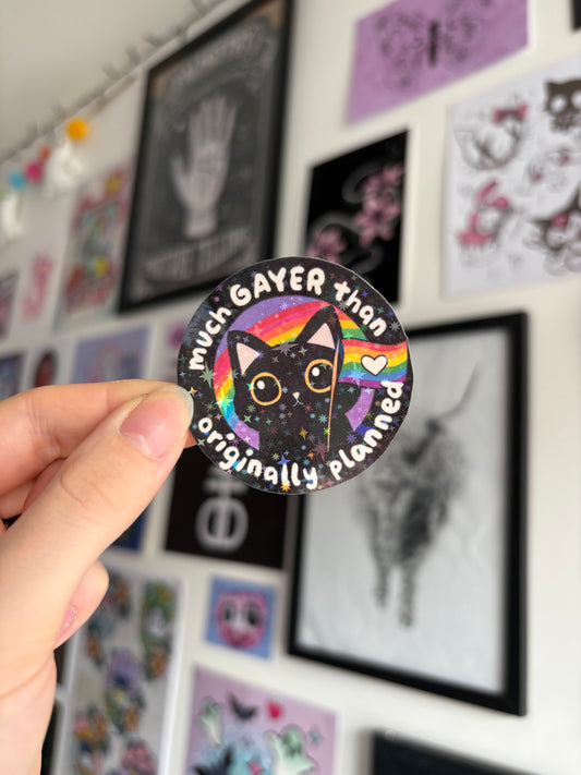 Gayer Than Planned Holographic Sticker