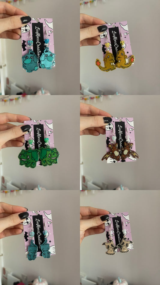 Shiny Pocket Monster Earrings - made to order