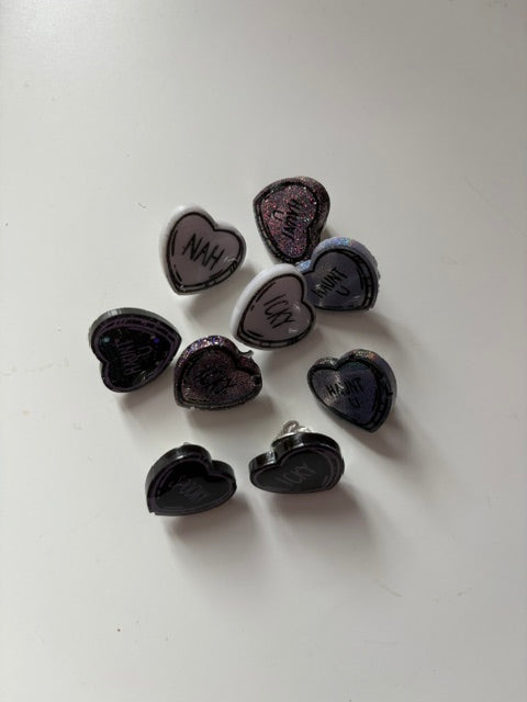 Anti-Valentines Resin Heart Pins