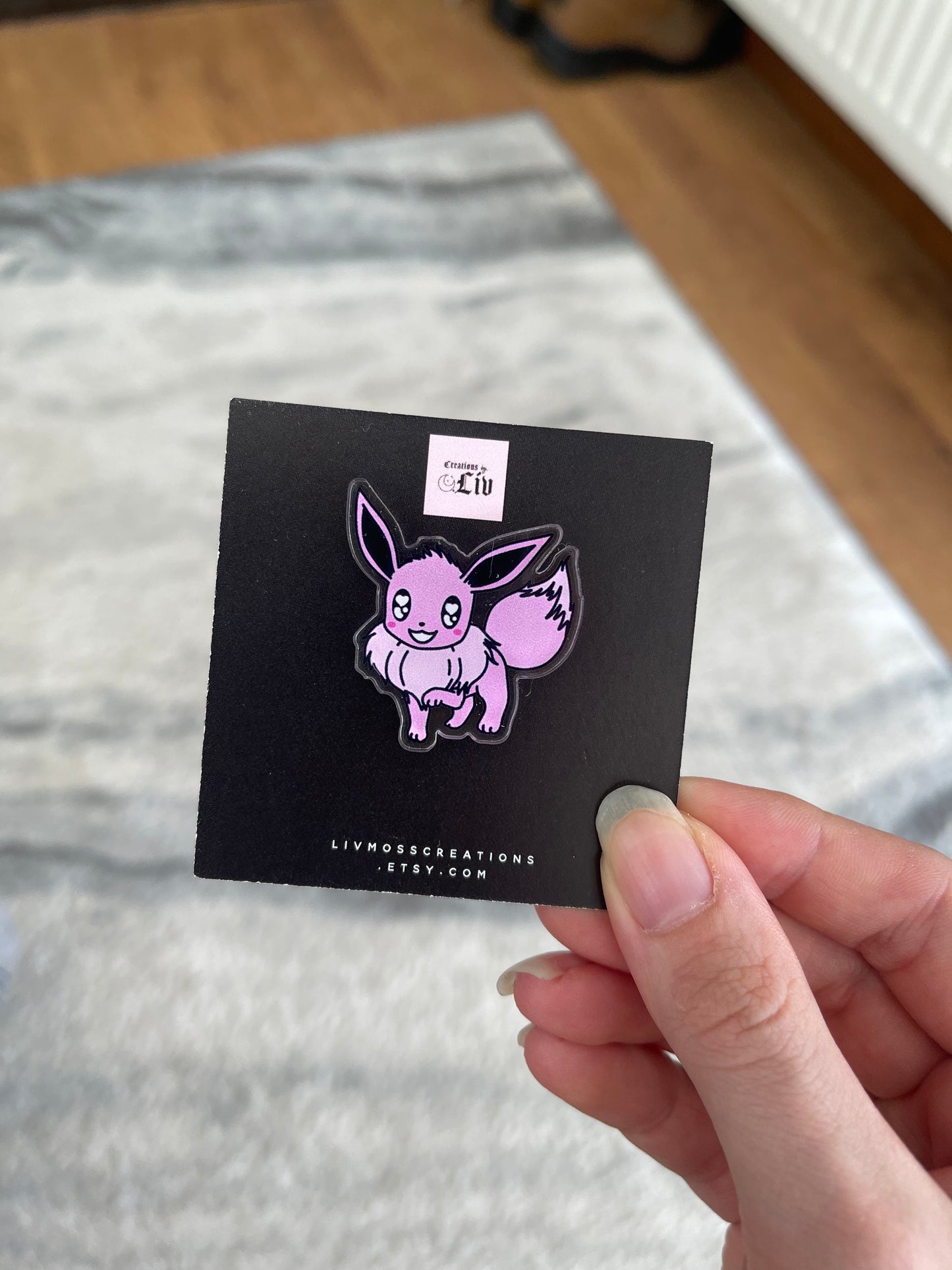 Cute Pink EV Acrylic Pin