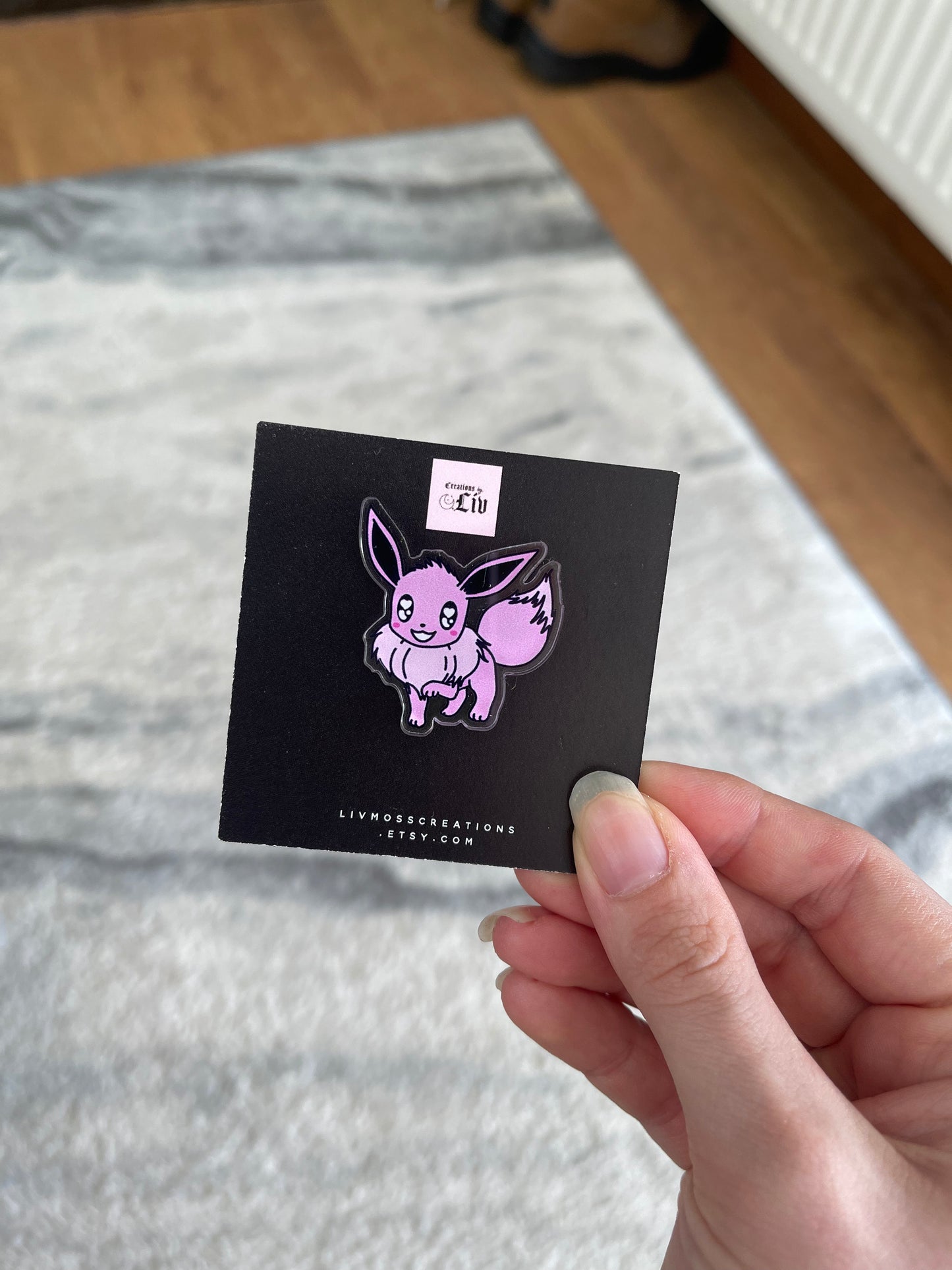 Cute Pink EV Acrylic Pin