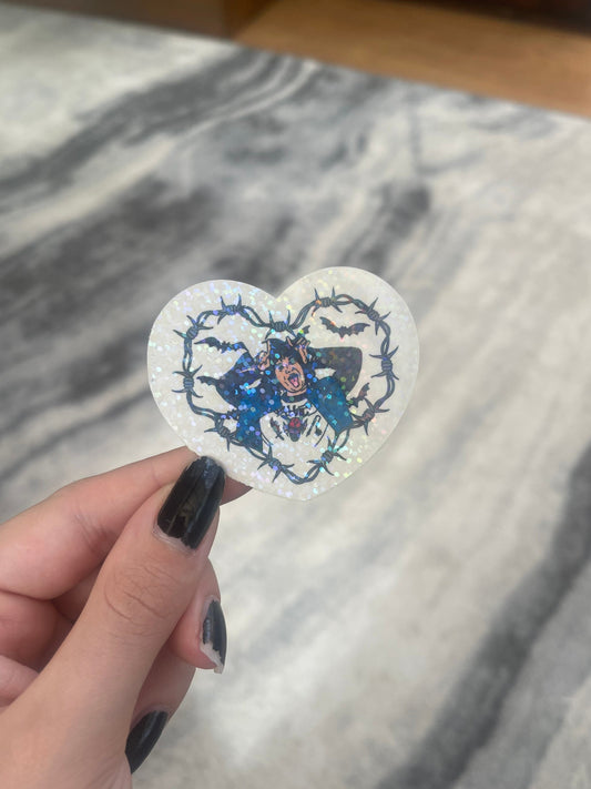 Holographic Barbed Heart Character Sticker