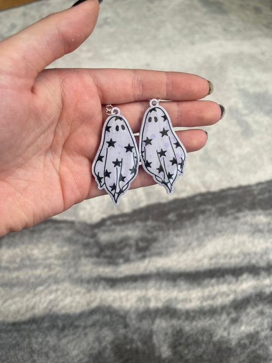 Lilac Star Ghost Earrings