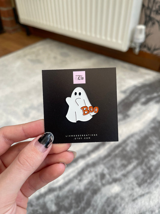 Boo Ghost Enamel Pin