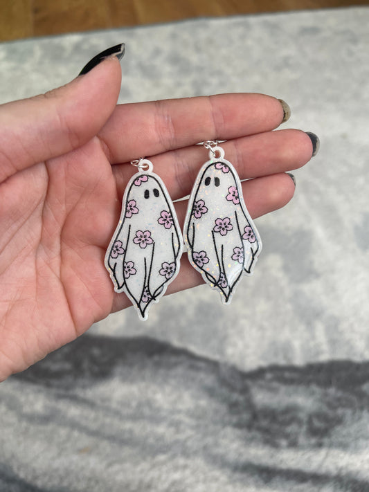 Sakura Ghost Earrings - made to order