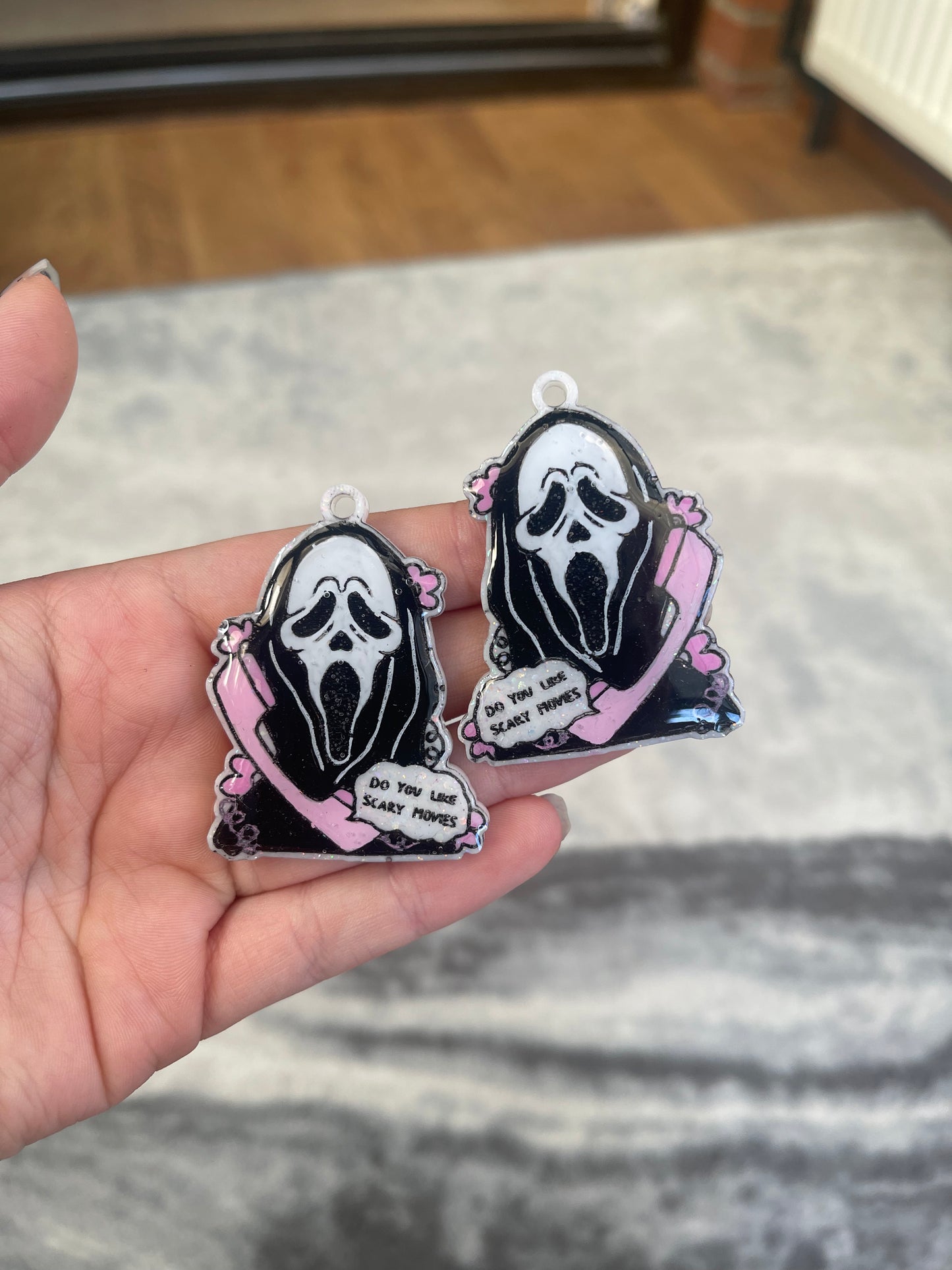 Black and Pink Ghost Man What’s Your Fav Earrings- made to order