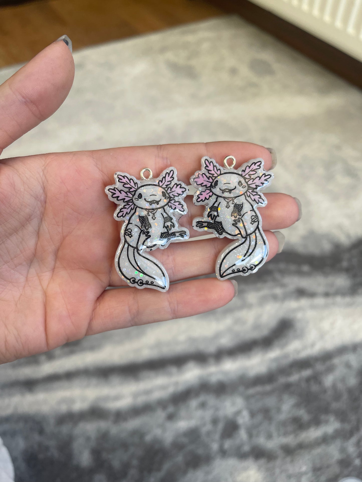 Goth Punk Axolotl Earrings