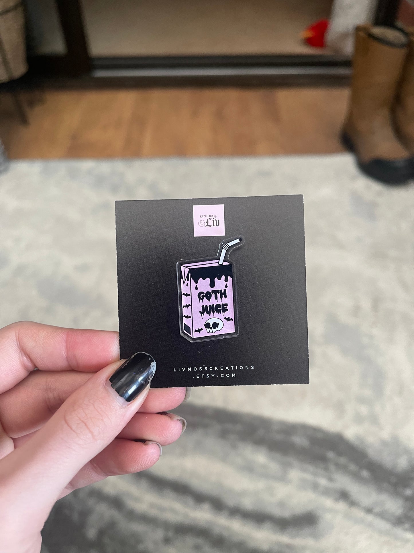 Goth Juice Acrylic Pin