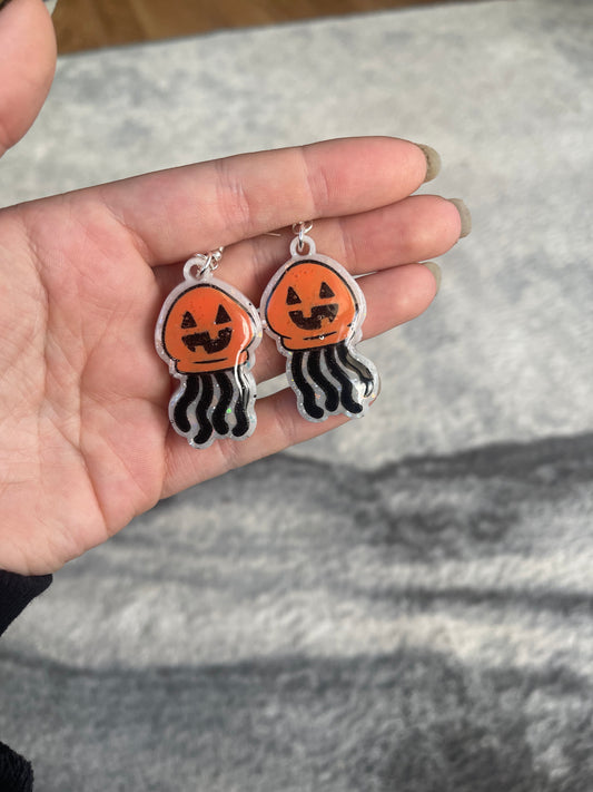 Pumpkin Jellyfish Earrings