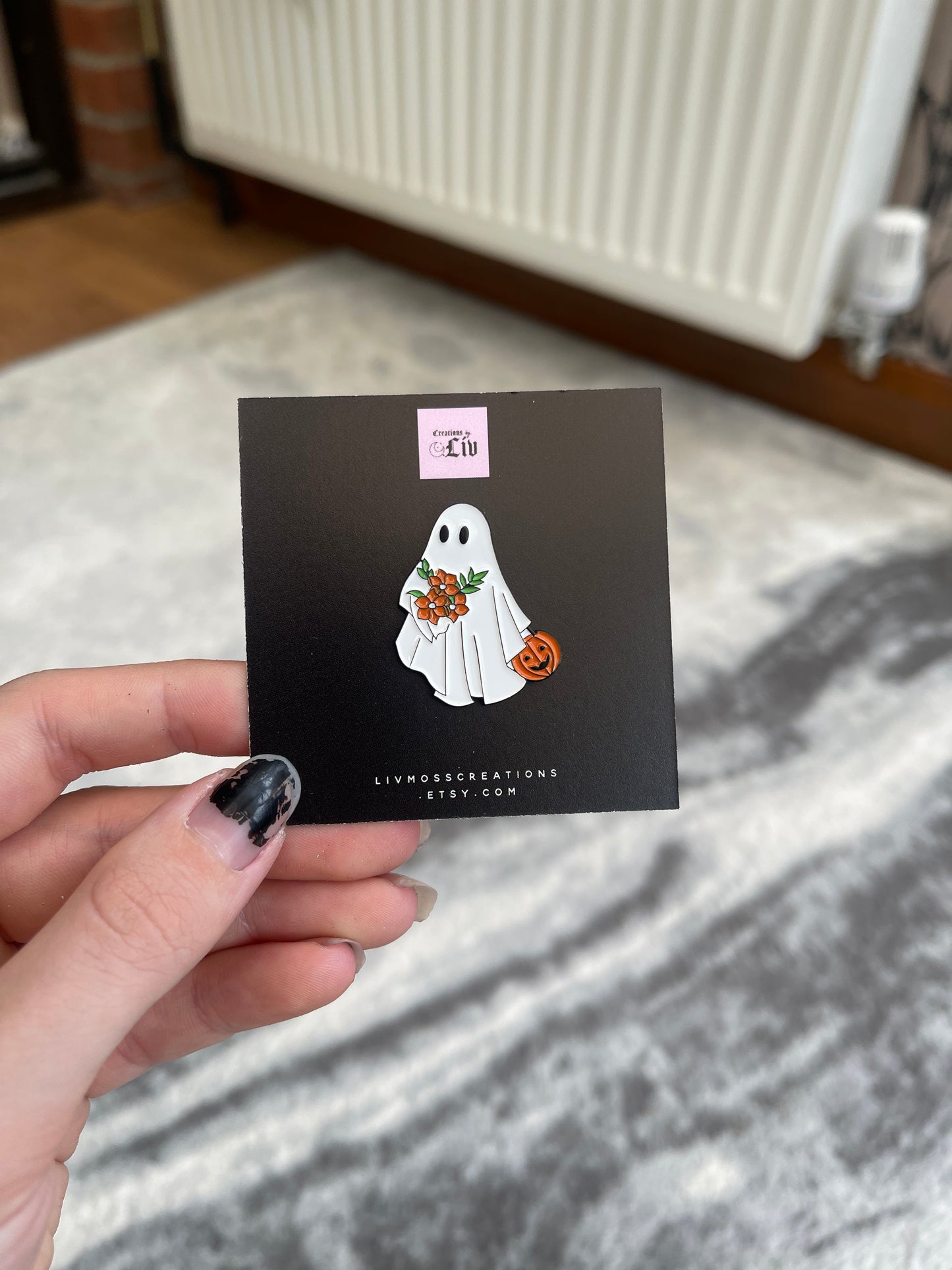 Pumpkin Pale Ghost Enamel Pin