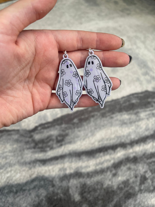 Lilac Sakura Ghost Earrings