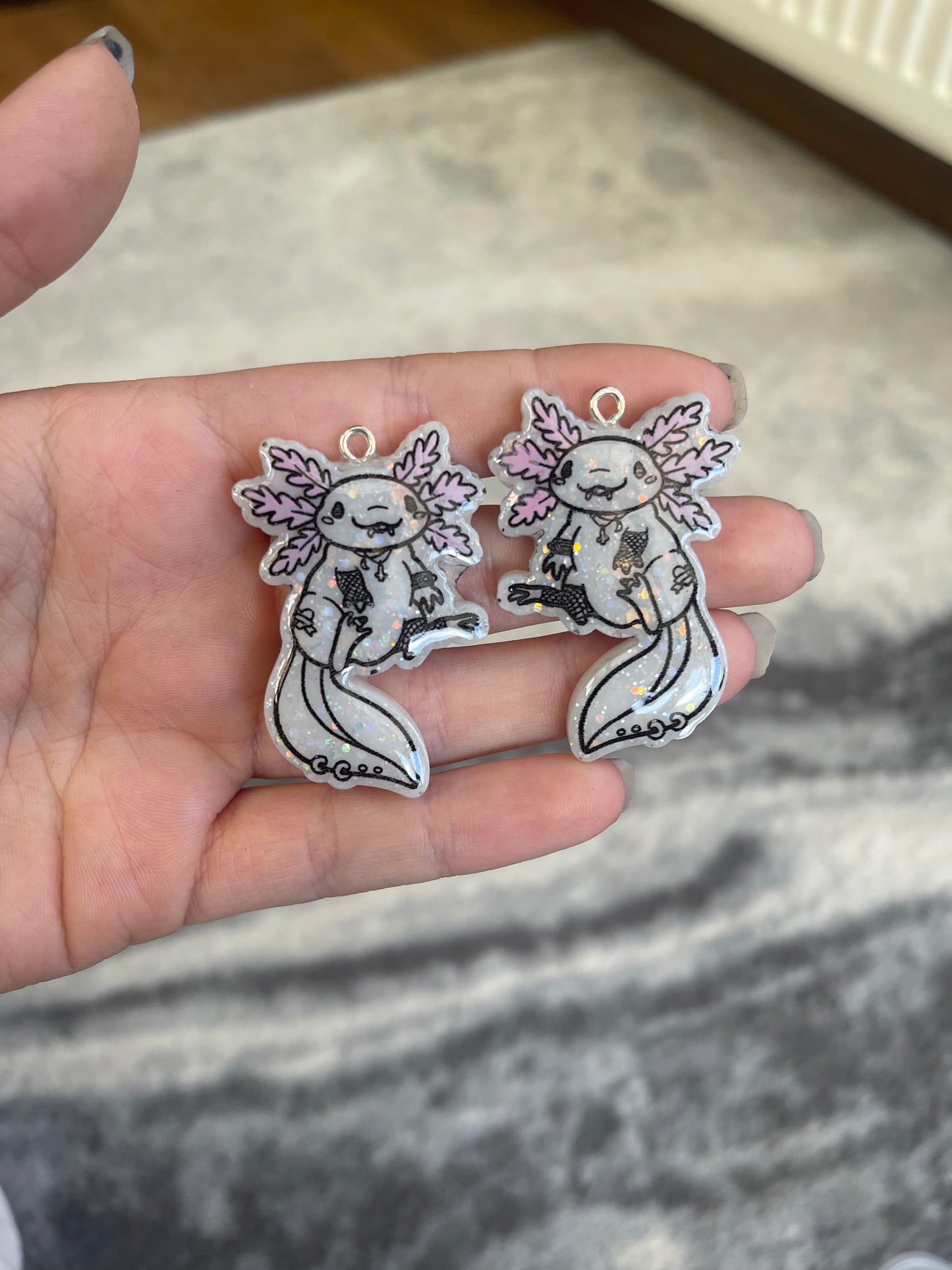 Goth Punk Axolotl Earrings