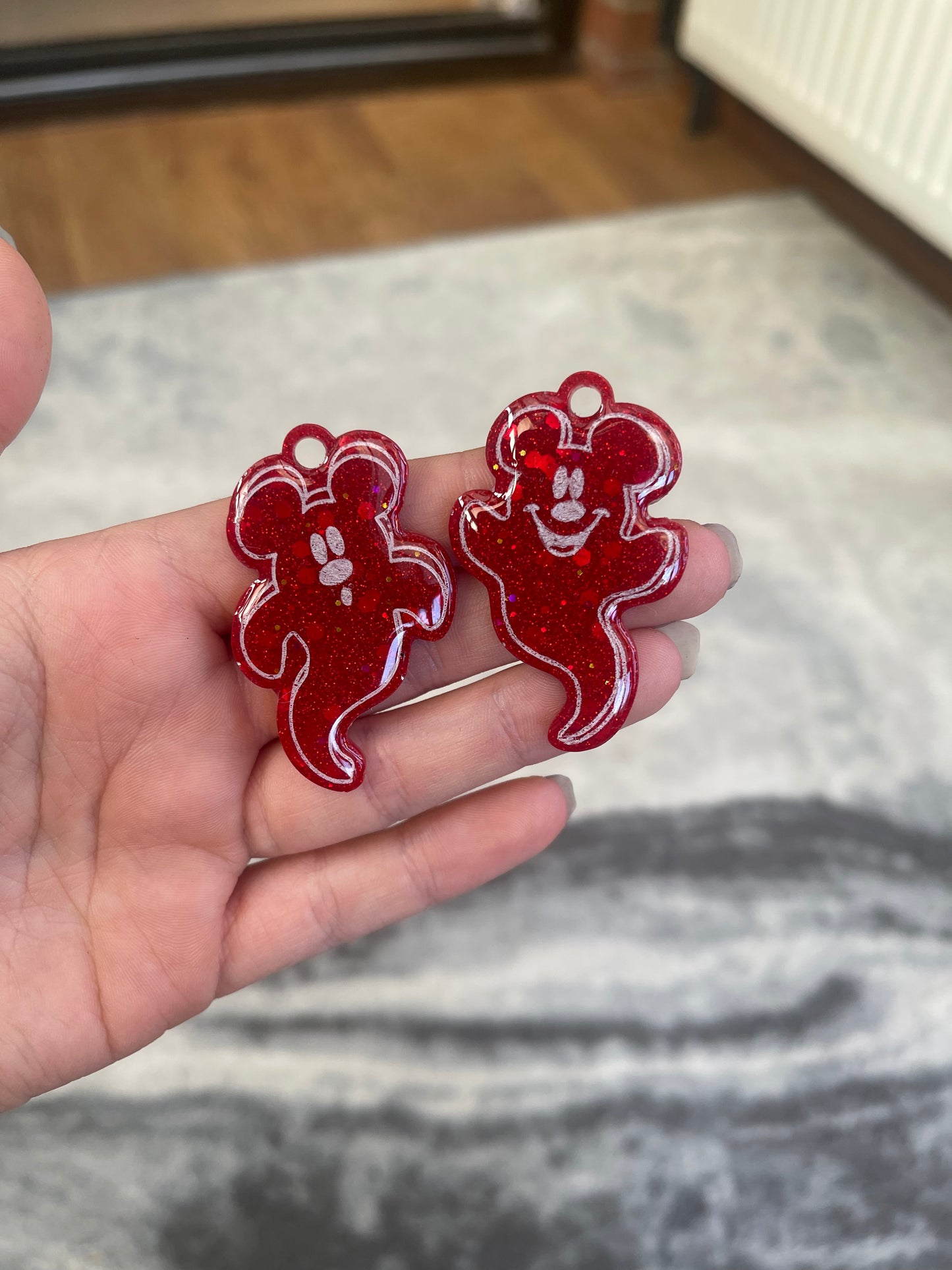 Red Mouse Ghost Earrings