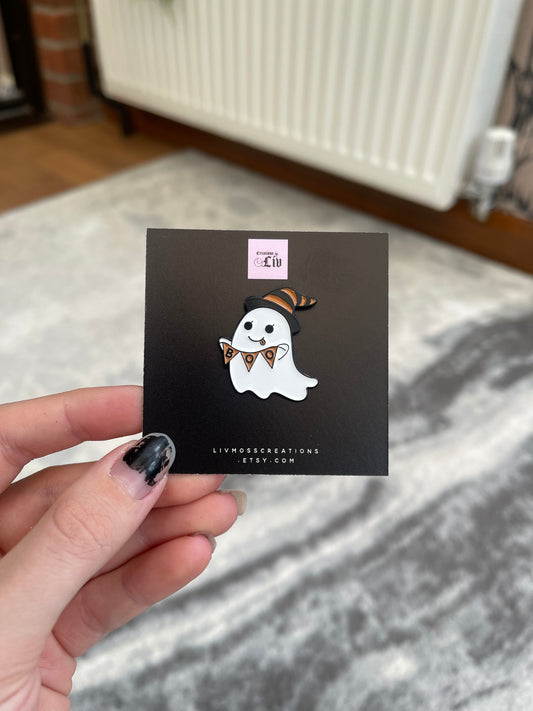 Boo Witch Ghost Enamel Pin