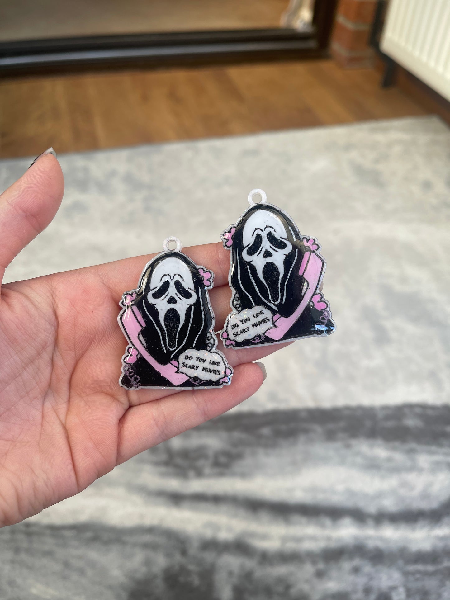 Black and Pink Ghost Man What’s Your Fav Earrings- made to order