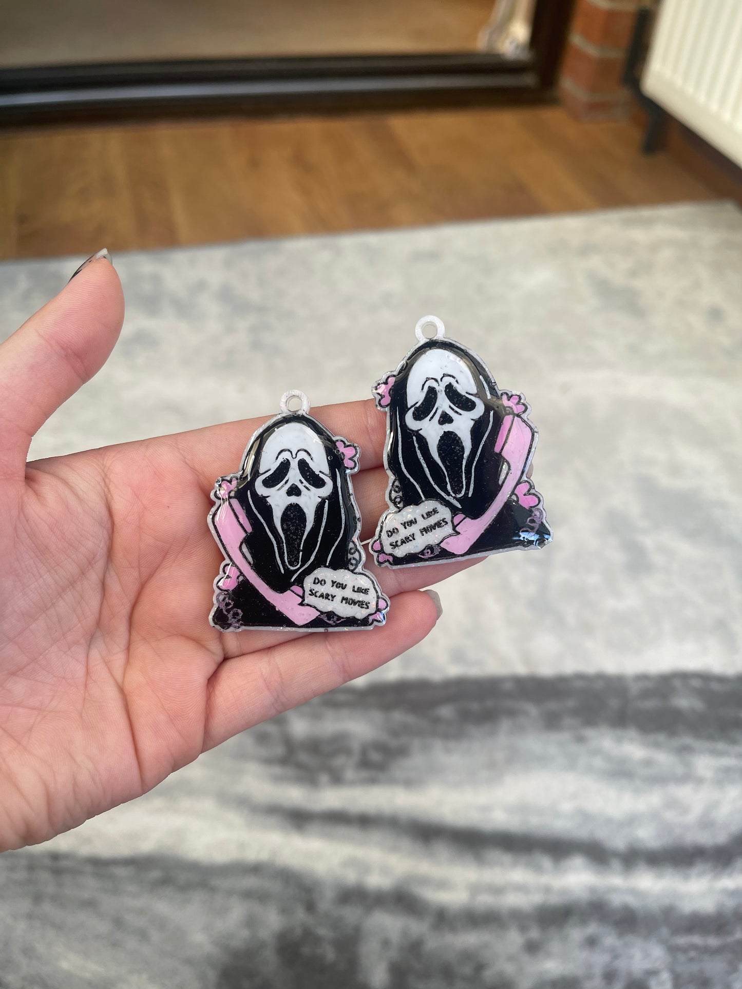 Black and Pink Ghost Man What’s Your Fav Earrings- made to order