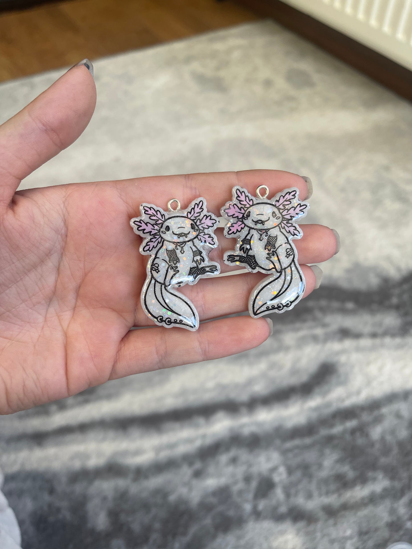 Goth Punk Axolotl Earrings